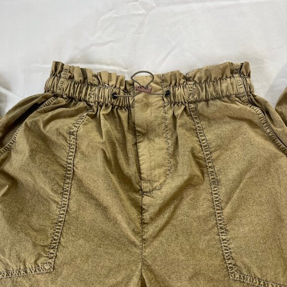 Urban Outfitters Tan Khaki Parachute Wide Leg Lightweight Pants | Size S - Picture 3 of 7